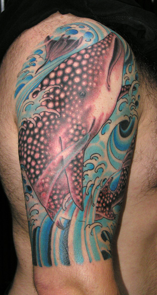 Tattoo by Chris O'Donnell. Other common names for the Whale Shark include 