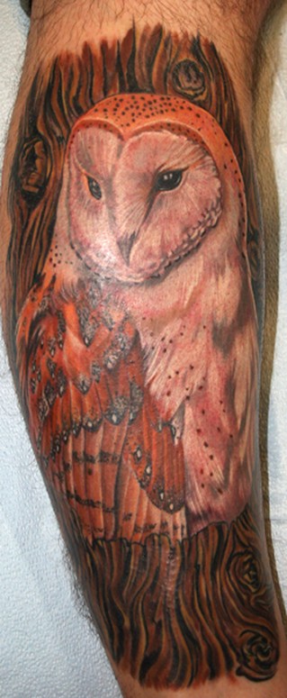 michael klim tattoo. owl tattoo done