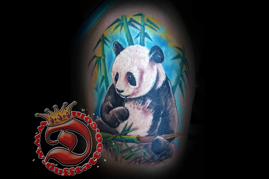 Tattoo by Matt DUFFenbach. The Giant Panda is found only in southwestern 
