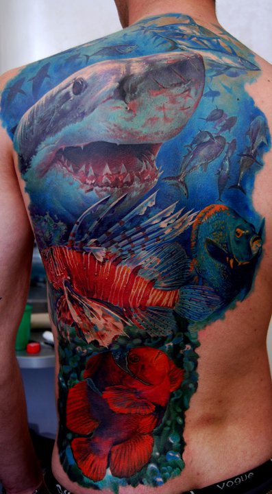 Tattoo by Dmitriy Samohin Roughly 73 million sharks are killed for their 